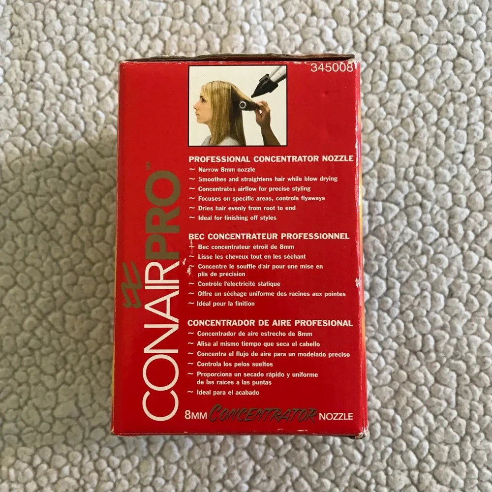 ConairPro Professional 8mm Narrow Concentrator Nozzle Universal Fit CPCN1 Black